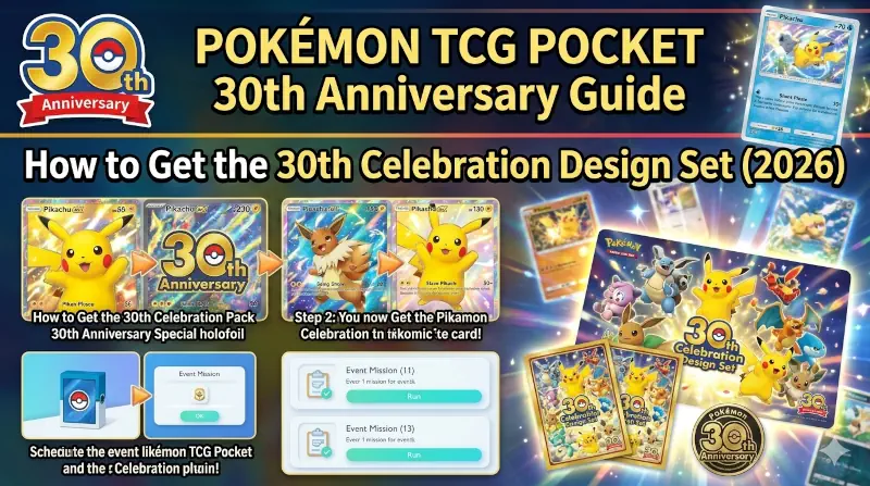 Pokémon TCG Pocket 30th Anniversary Guide: How to Get the 30th Celebration Design Set (2026) HelixPedia